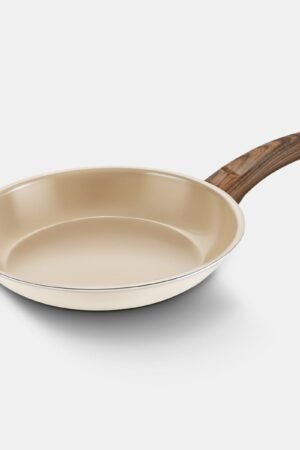 7-Layed Ceramic Coated Nonstick Frying Pan Skillet with Wooden Handle, All Stovetops, 3-Ply Stainless Steel Construction with Aluminum Core (7.9inch-Diameter / 1.57inch-Height)