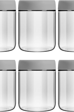 6-Pack 16oz Glass Jars with Lids for Food Storage Meal Prep Airtight