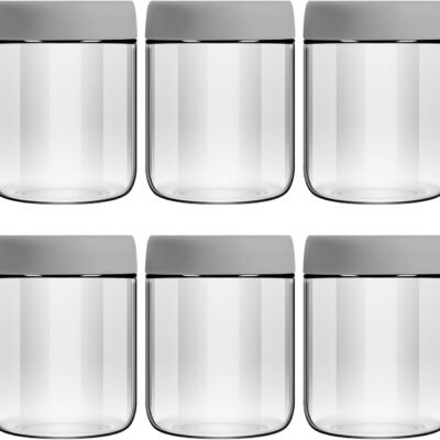 6-Pack 16oz Glass Jars with Lids for Food Storage Meal Prep Airtight