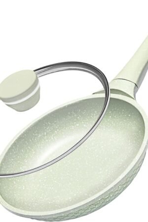 Non stick Frying Pans 8 in Skillet with Lid, Omelet Pan, Small Frying Pans Nonstick, Healthy Cookware Non Toxic Chefs Pan, Egg Pan with Heat Resistant Handle,100% PFOA PFAS-Free, Cooking all stovetop