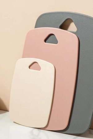 Cutting Boards for Kitchen,Plastic Cutting Board Set of 3, Thick Choing Boards for Meat, Veggies, Fruits, with Easy Grip Handle,Dishwasher Safe (Pink, 3Pcs)