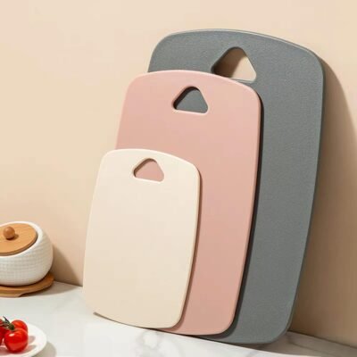 Cutting Boards for Kitchen,Plastic Cutting Board Set of 3, Thick Choing Boards for Meat, Veggies, Fruits, with Easy Grip Handle,Dishwasher Safe (Pink, 3Pcs)