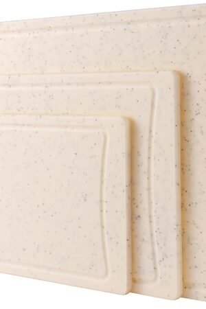 Non-Slip Cutting Board Set – Kitchen Essentials with Easy Grip Handle for Meat, Veggies, and Fruits, 3 Cutting Boards, Speckled White