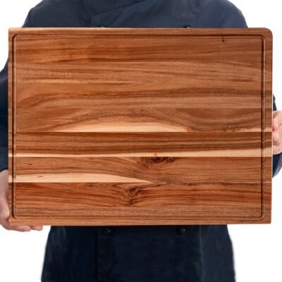 Extra Large Acacia Wood Cutting Board for Kitchen, 24 x 18 Inch Large Butcher Block Choing Board with Juice Groove, Thick Wood Cutting Boards Carving Board for Turkey Meat Vegetables BBQ