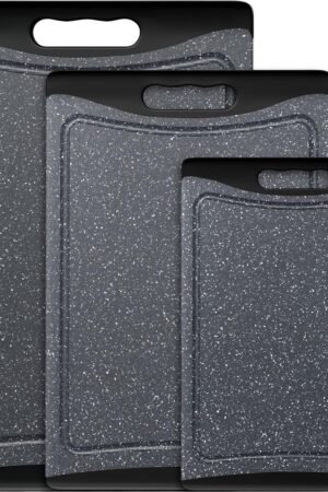 Extra Large Cutting Boards, Plastic Cutting Boards for Kitchen (Set of 3), Dark Grey