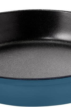 Saute Fry Pan - Chefs Pan, Pre-Seasoned Cast Iron Skillet - Frying Pan 12 Inch - Safe Grill Cookware for Indoor & Outdoor Use - Cast Iron Pan - Cooking Gift for Men & Women (Teal)